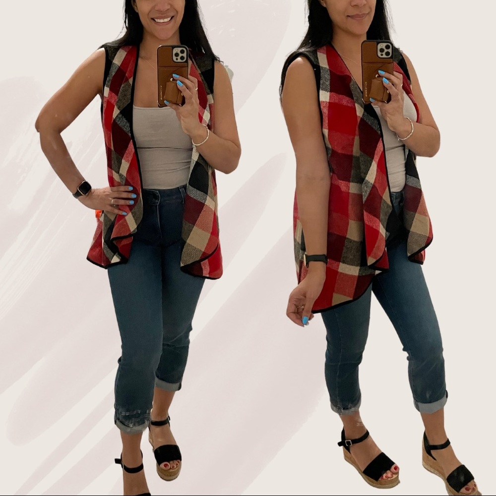 🌷 Classic tartan check vest #CabinLife 🐻